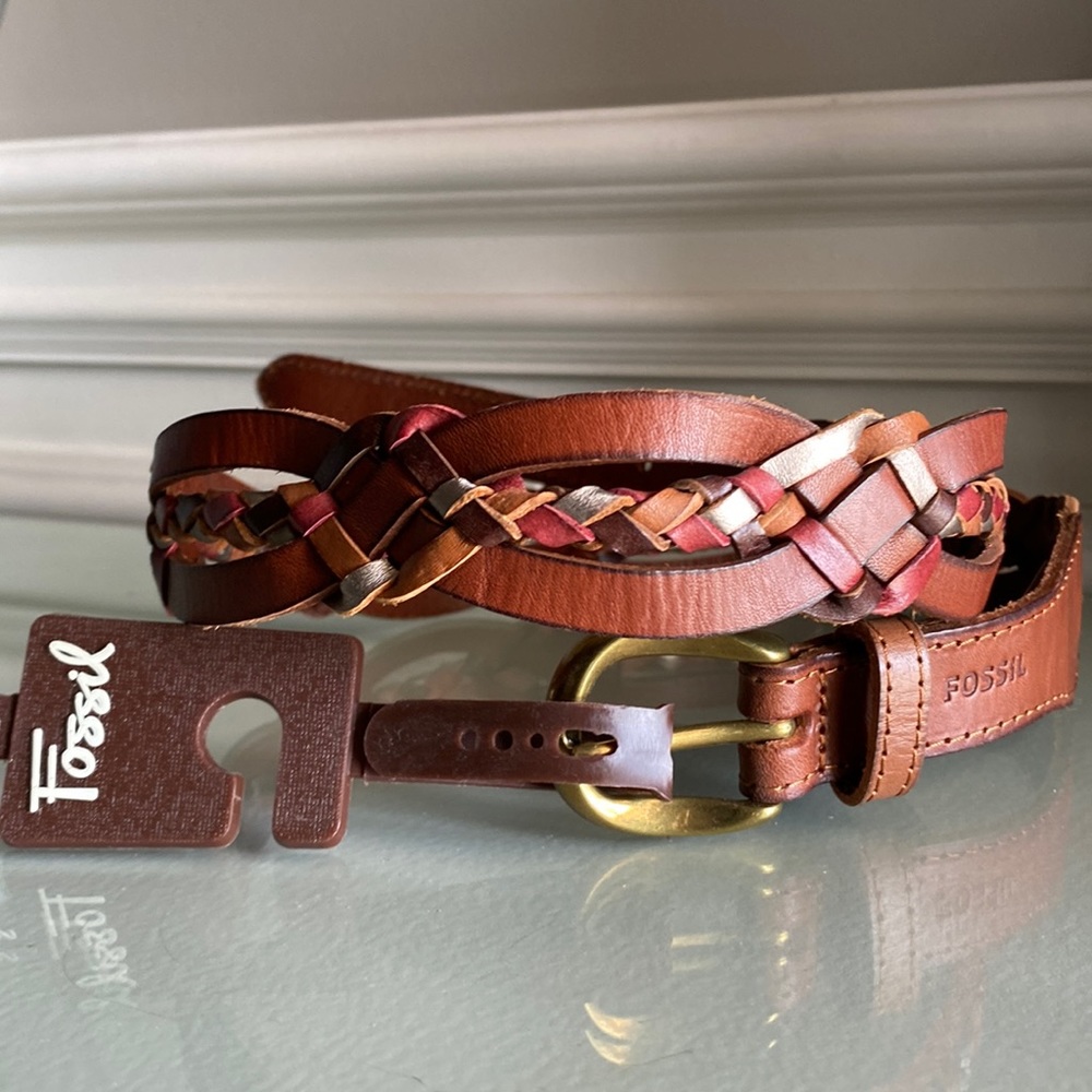 NWT Fossil Brand Woven Braid Belt